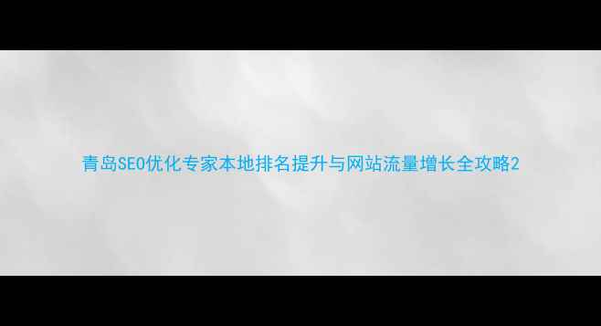 图片 青岛SEO优化专家本地排名提升与网站流量增长全攻略2