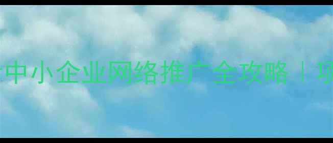 图片 项城本地企业必看中小企业网络推广全攻略｜项城TOP3公司服务1