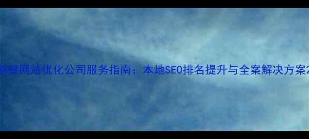 图片 鹤壁网站优化公司服务指南：本地SEO排名提升与全案解决方案2
