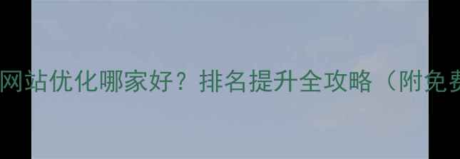 图片 龙岗企业网站优化哪家好？排名提升全攻略（附免费诊断）2