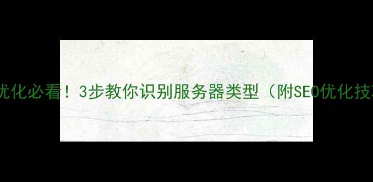 图片 🌐网站优化必看！3步教你识别服务器类型（附SEO优化技巧）✅2
