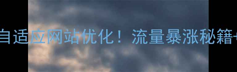 图片 🌟3步搞定H5自适应网站优化！流量暴涨秘籍+避坑指南🌟1