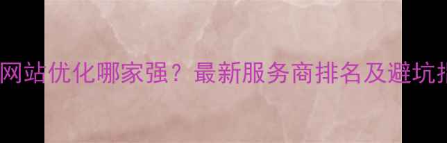 图片 🌟东至网站优化哪家强？最新服务商排名及避坑指南💻1