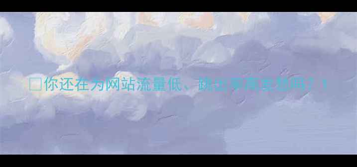 图片 🌟你还在为网站流量低、跳出率高发愁吗？1