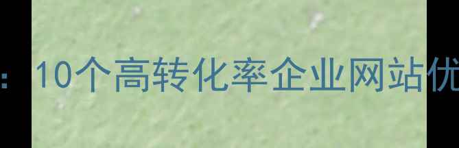 图片 🌟深圳公司官网设计案例：10个高转化率企业网站优化技巧（附避坑指南）🌟
