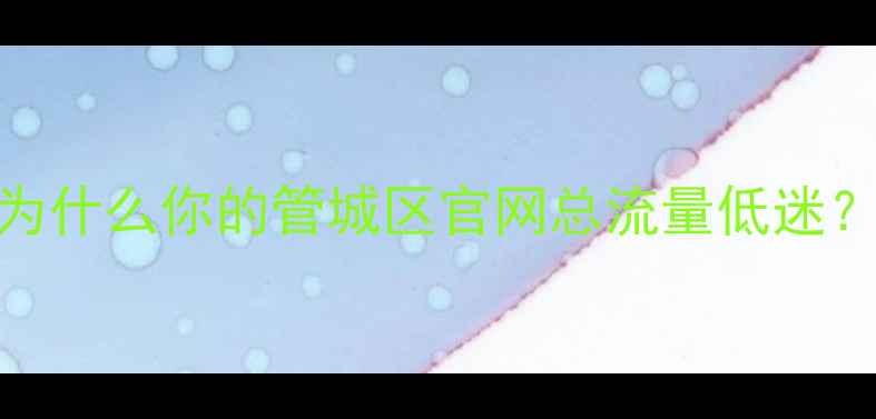 图片 💡为什么你的管城区官网总流量低迷？💡