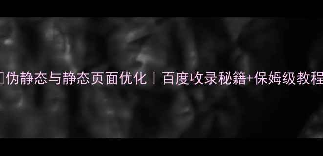 图片 💡伪静态与静态页面优化｜百度收录秘籍+保姆级教程1