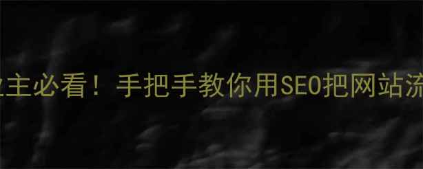 图片 💡大庆企业主必看！手把手教你用SEO把网站流量翻3倍💡