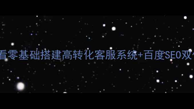 图片 💡新手必看零基础搭建高转化客服系统+百度SEO双优化攻略2