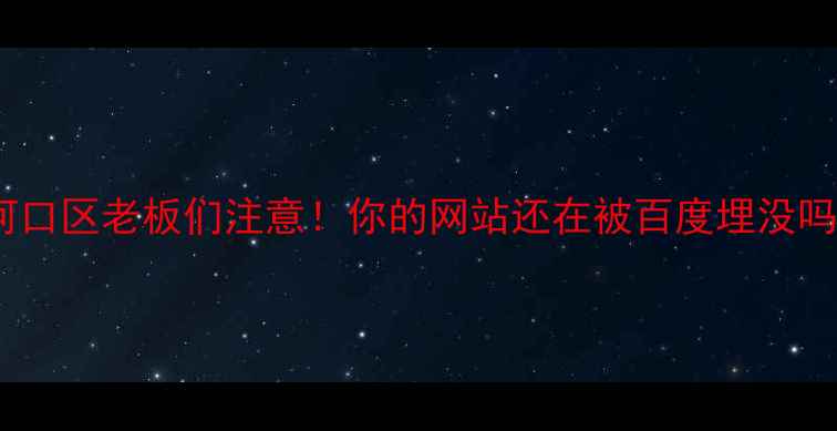 图片 💡河口区老板们注意！你的网站还在被百度埋没吗？1
