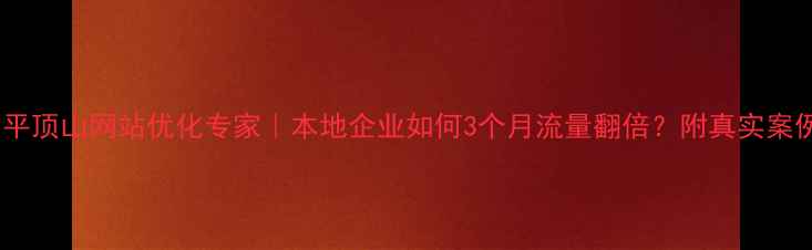 图片 📌平顶山网站优化专家｜本地企业如何3个月流量翻倍？附真实案例2