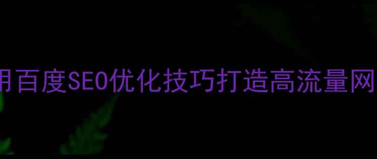 图片 📌新手必看手把手教你用百度SEO优化技巧打造高流量网站！附保姆级操作指南2