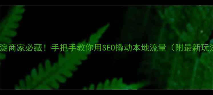 图片 📌海淀商家必藏！手把手教你用SEO撬动本地流量（附最新玩法）1