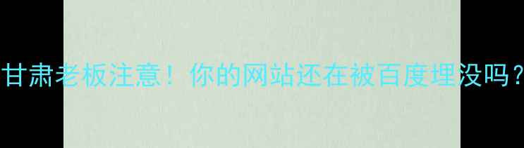 图片 📌甘肃老板注意！你的网站还在被百度埋没吗？2