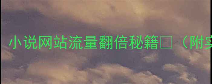 图片 📚5步搞定！小说网站流量翻倍秘籍🔥（附实操案例）2