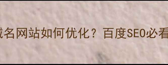 图片 🔥中文域名网站如何优化？百度SEO必看指南！1