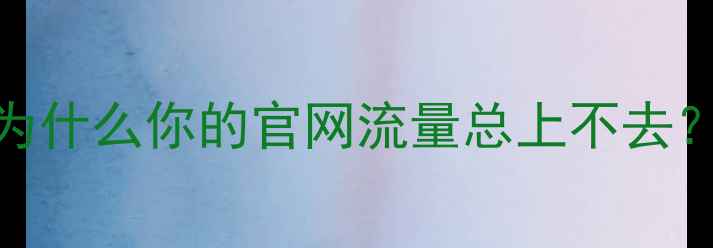 图片 🔥为什么你的官网流量总上不去？💥