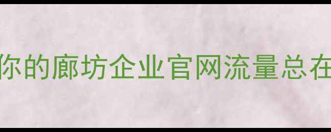 图片 🔥为什么你的廊坊企业官网流量总在个位数？