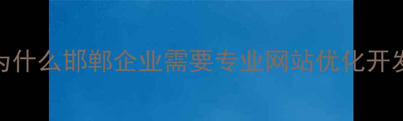 图片 🔥为什么邯郸企业需要专业网站优化开发？