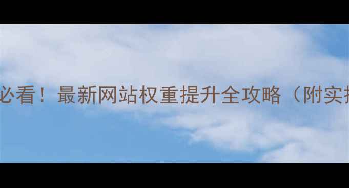 图片 🔥兰州企业必看！最新网站权重提升全攻略（附实操案例）🔥1