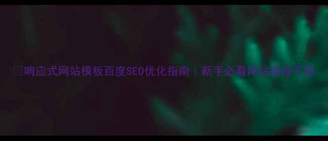 图片 🔥响应式网站模板百度SEO优化指南｜新手必看网站建设干货