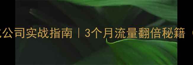 图片 🔥商丘整站优化公司实战指南｜3个月流量翻倍秘籍（附避坑清单）1