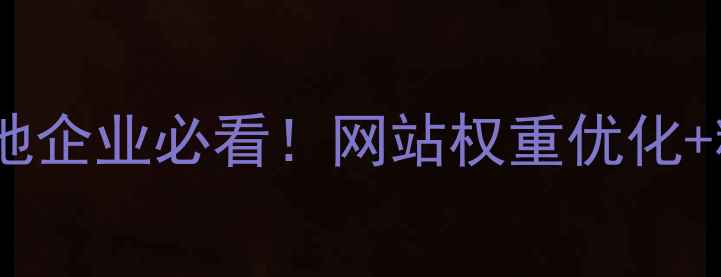 图片 🔥最新攻略兰州本地企业必看！网站权重优化+精准引流全指南🔥2