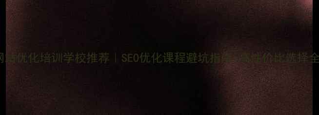 图片 🔥网站优化培训学校推荐｜SEO优化课程避坑指南+高性价比选择全🔥2