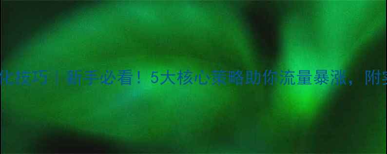 图片 🔥网站优化技巧｜新手必看！5大核心策略助你流量暴涨，附实操案例2