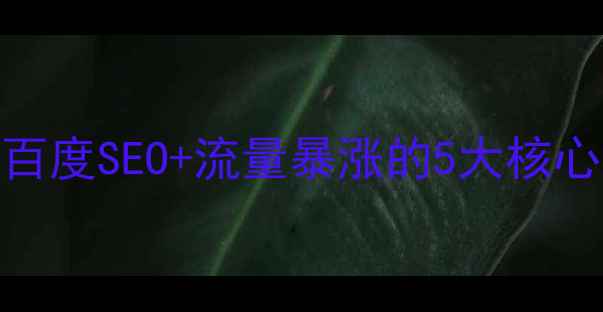 图片 🔥网站优化这样做！百度SEO+流量暴涨的5大核心技巧（附实操案例）