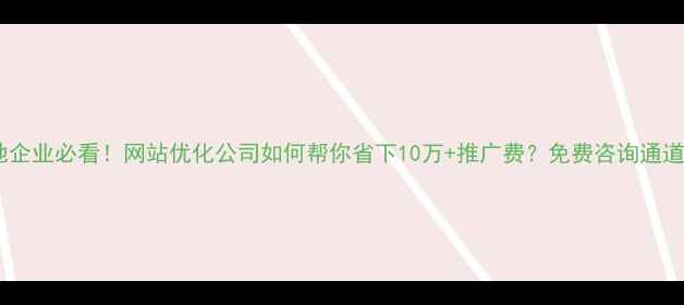 图片 🔥高唐本地企业必看！网站优化公司如何帮你省下10万+推广费？免费咨询通道已开通！1