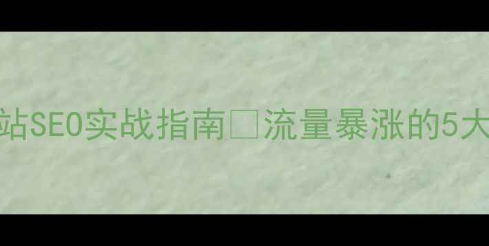 图片 🔥高端网站SEO实战指南🔥流量暴涨的5大核心策略